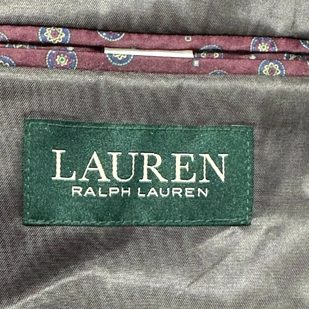 Lauren Ralph Lauren Wool Silk Cashmere Grey Blazer Coat Jacket 48L Winter Office